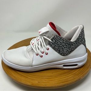 Jordan first class white cement basketball shoes. Worn few times. Size 9.5 M
